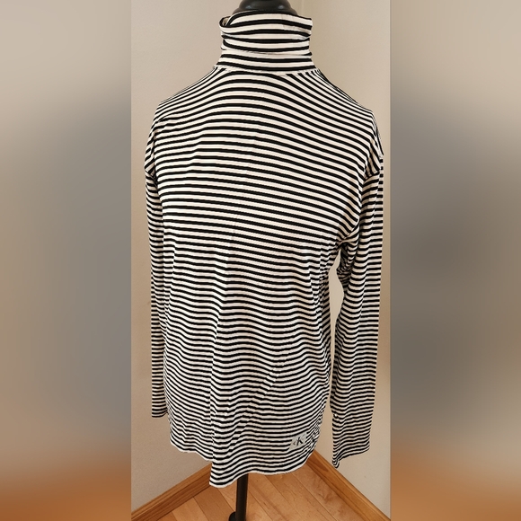 CALVIN KLEIN Men's vintage blk/wht striped turtleneck in L - Picture 1 of 12